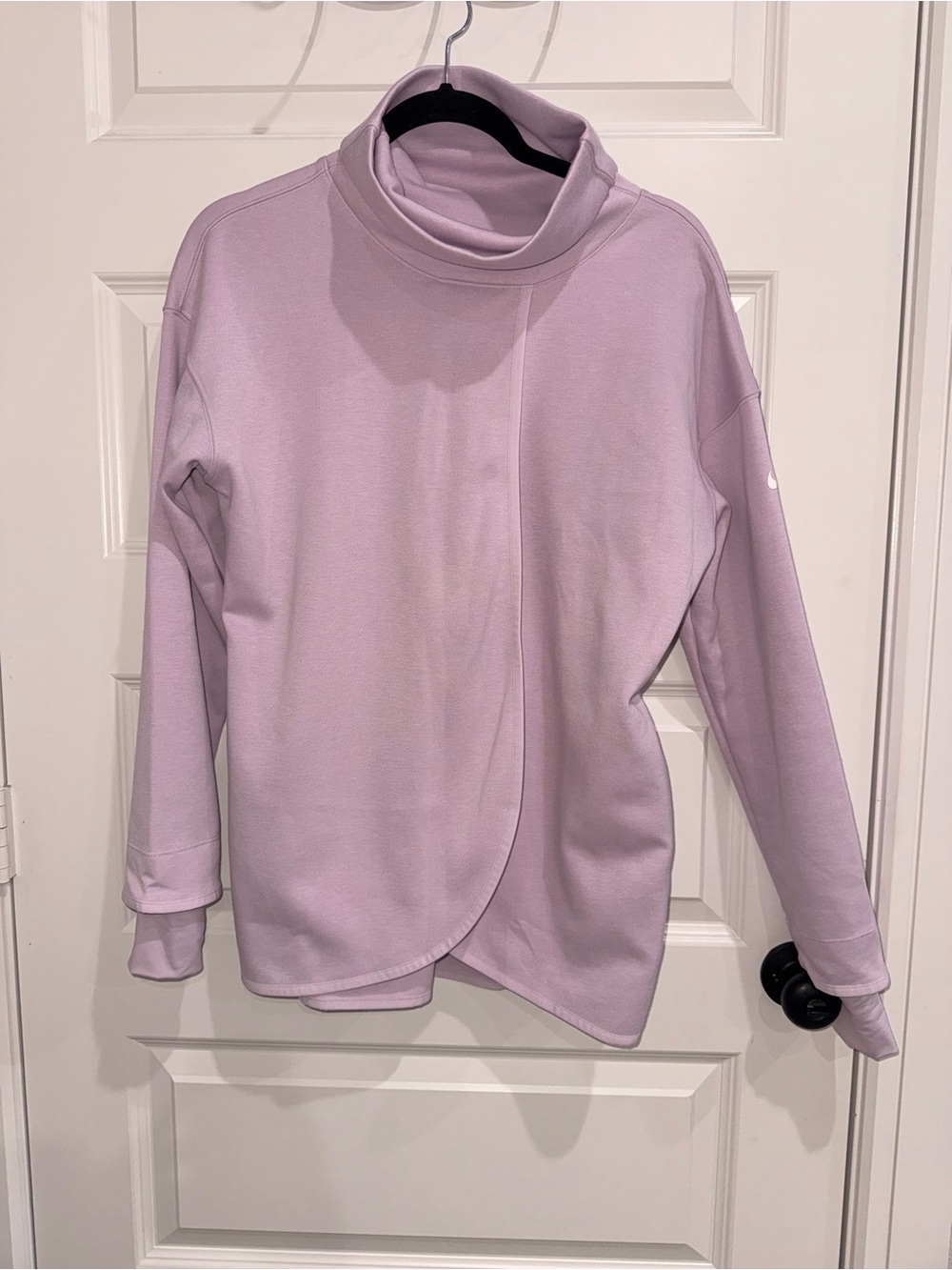 Nike Lavender Asymmetrical Wrap Turtleneck Sweater